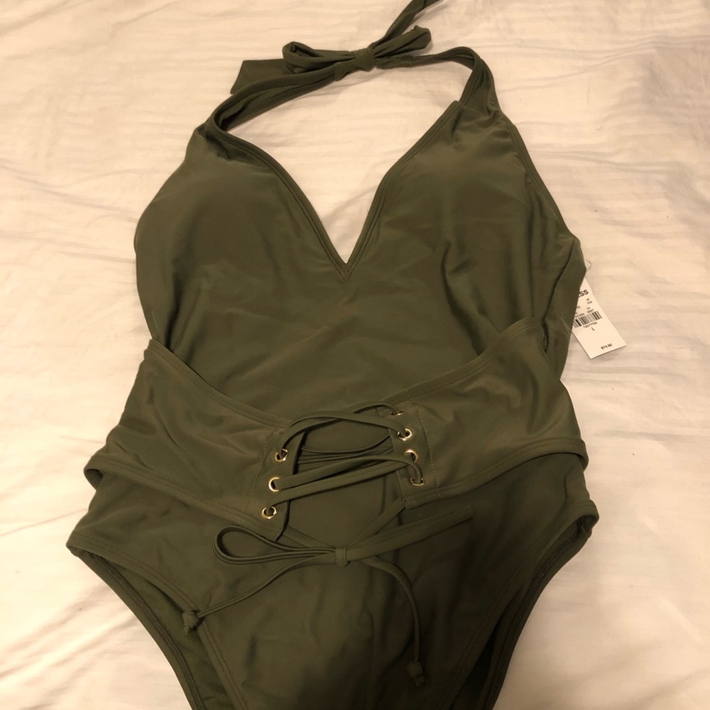 Express one piece corset waist bathing suit